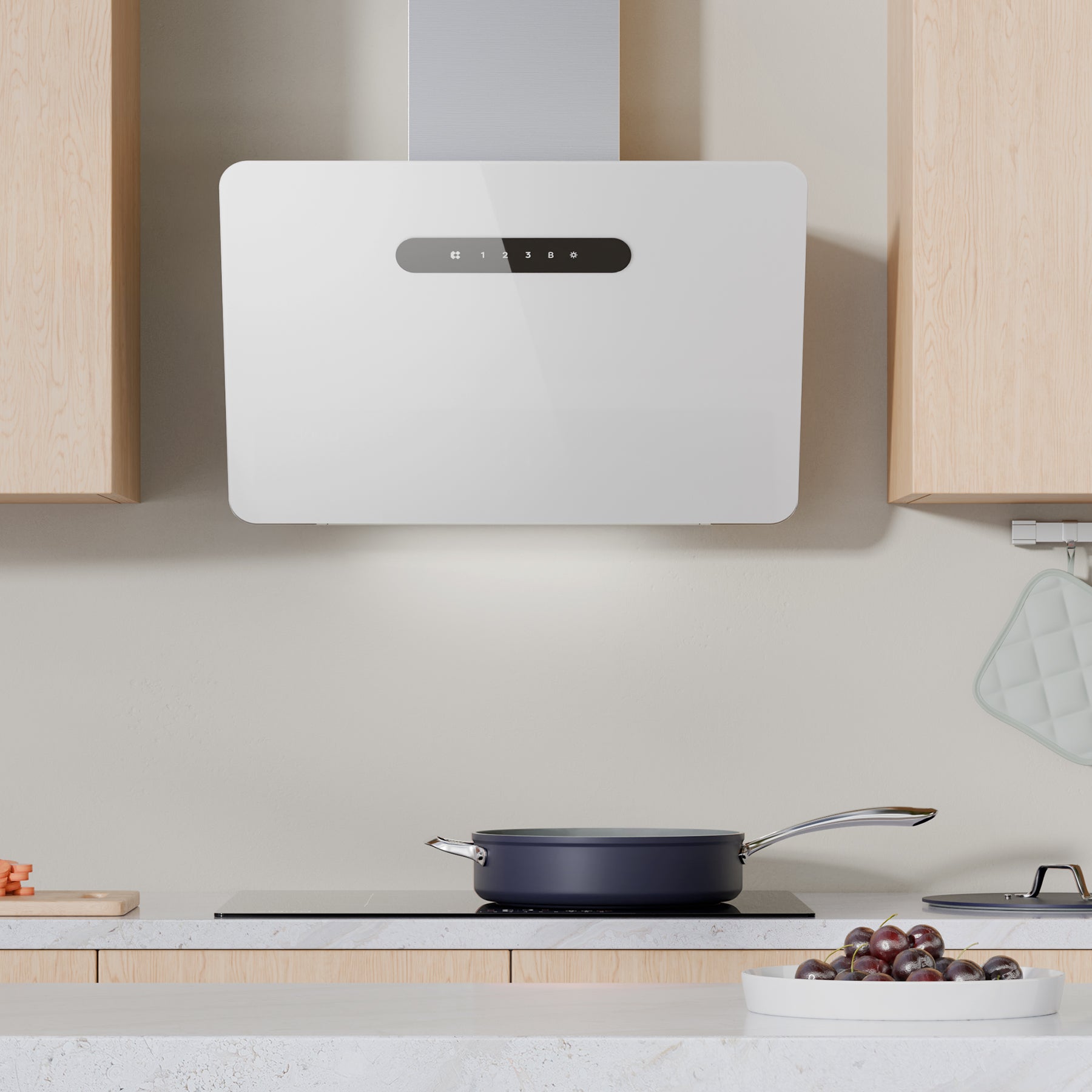 Ciarra Hotte Inclinée Contrôle WIFI+APP Classe A+++ Blanc CBCW6736K-OW