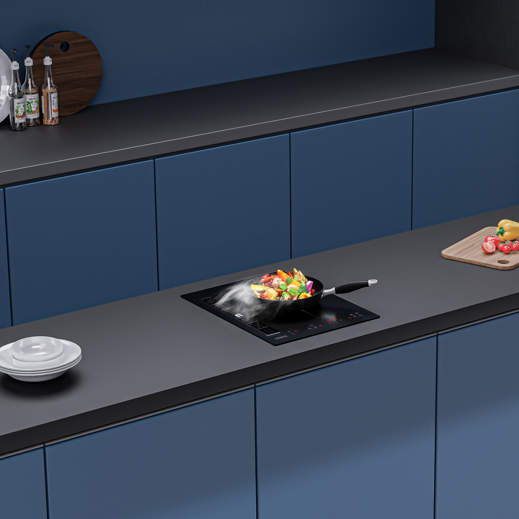 Ciarra ONE 39cm Electric Induction Hob with Integrated Plasma System CBBEH392B Extractor Hob