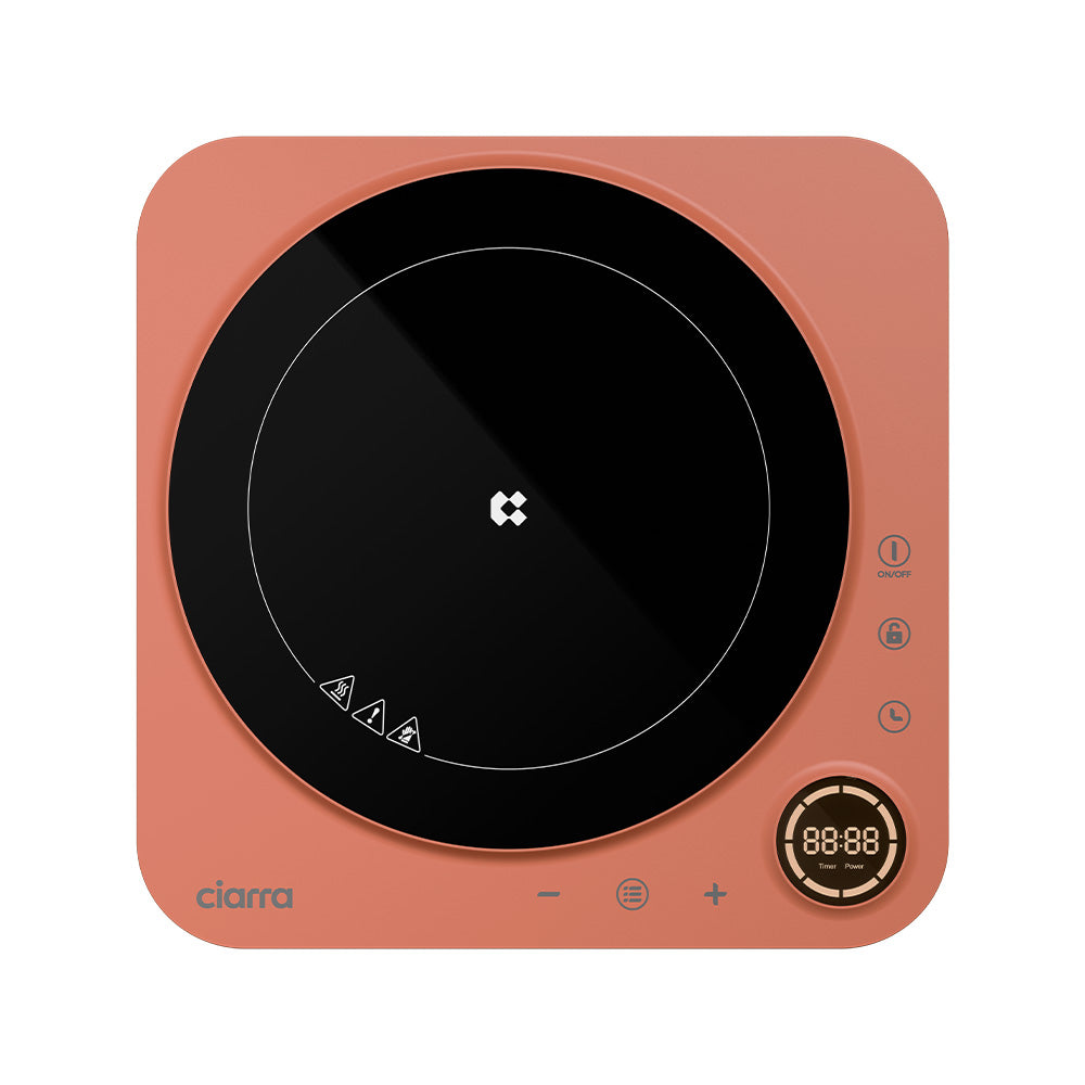 Ciarra Donut Plaque de Cuisson à Induction Portable Simple 2000W avec Minuterie 4 Heures | Orangina