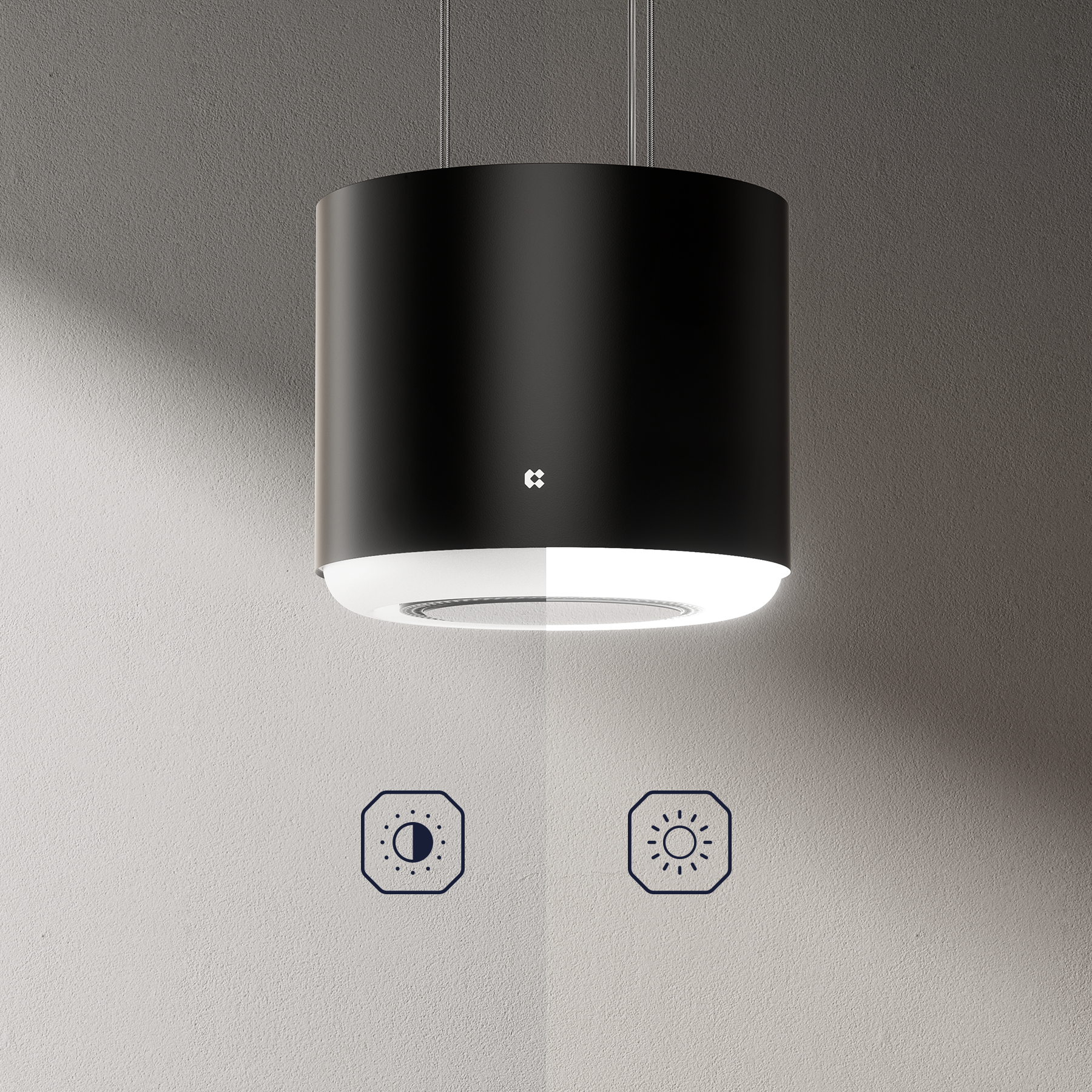 Ciarra Hotte Îlot Contrôle WIFI+APP Classe A+ Noir CBCB4838-OW