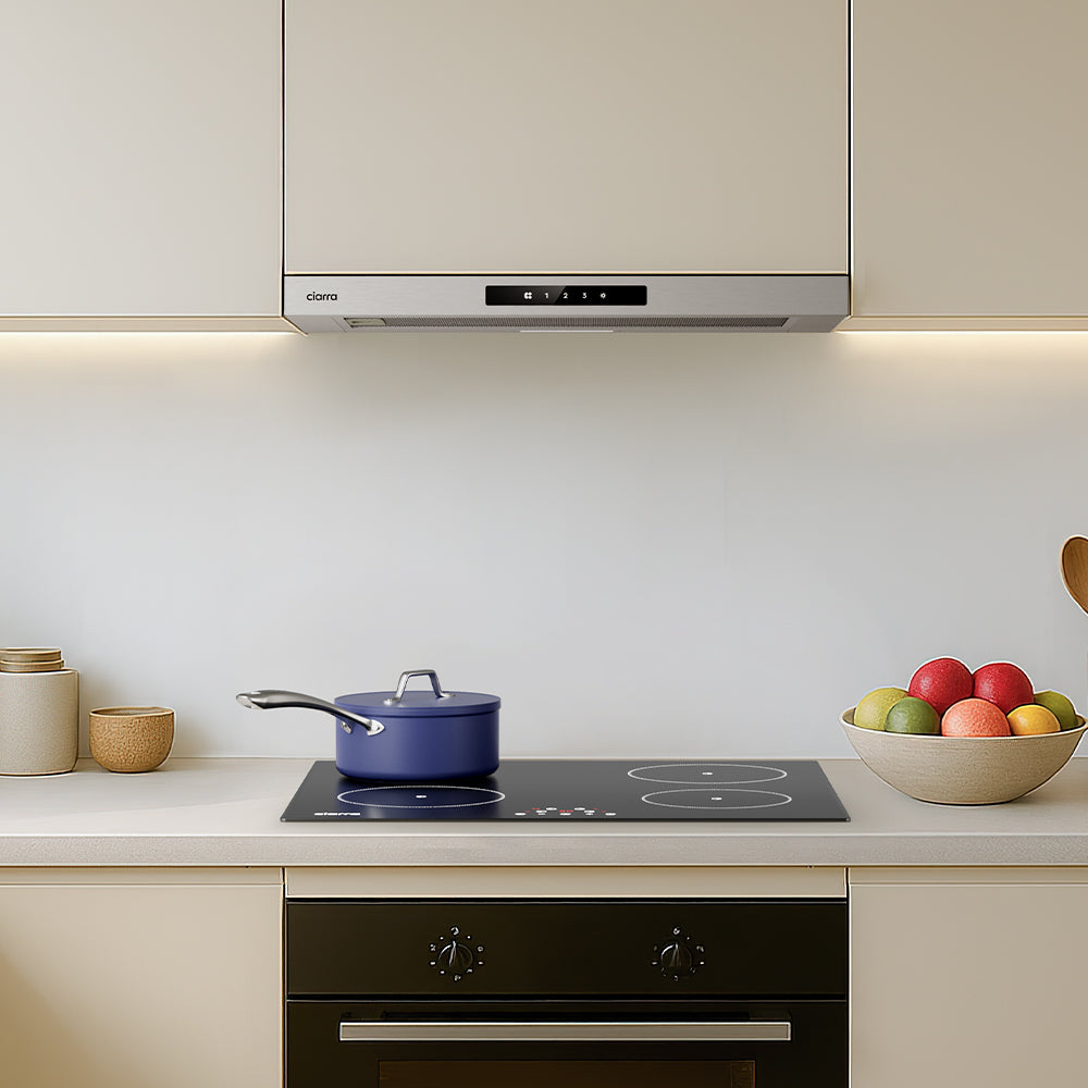 Ciarra Hotte Télescopique 60cm Encastrable Classe A+, Tactile, LED CBCS6909A-OW