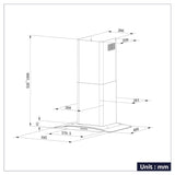 Ciarra A+++ Hotte Murale 60cm 650m³/h Verre Inox CBCS6506B-OW