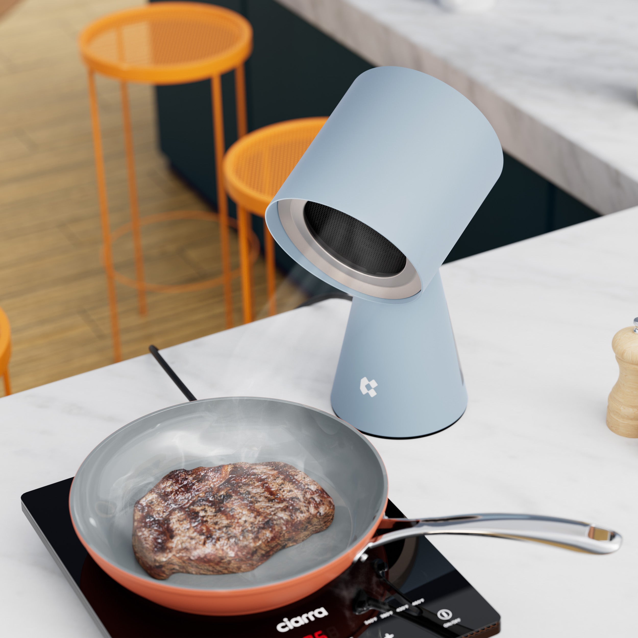 Ciarra HOOD TO GO Hotte de Cuisine Portable de Bureau Baby Blue