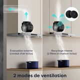 Ciarra Hotte Télescopique 60cm Encastrable Classe A+, Tactile, LED CBCS6909A-OW