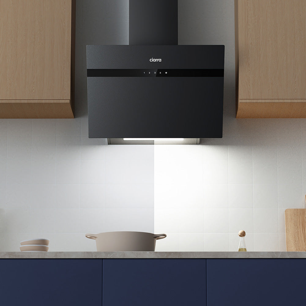 Ciarra Hotte Murale 60cm en Verre Dépol Anti-Traces A+++ Commande App/Wi-Fi CBCG6736H-G