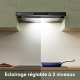 Ciarra Hotte Escamotable 60cm Hotte Tiroir Encastrable Classe A+, Tactile, LED CBCB6909A-OW