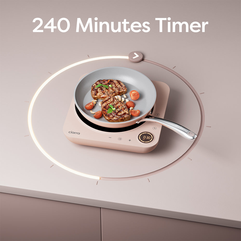 Ciarra Donut Plaque de Cuisson à Induction Portable Simple 2000W avec Minuterie 4 Heures | Sakura Candy