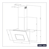 Ciarra Hotte aspirante coudée 60cm WIFI et commande tactile CBCS6736L