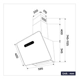 Ciarra Hotte Inclinée Contrôle WIFI+APP Classe A+++ Blanc CBCW6736K-OW