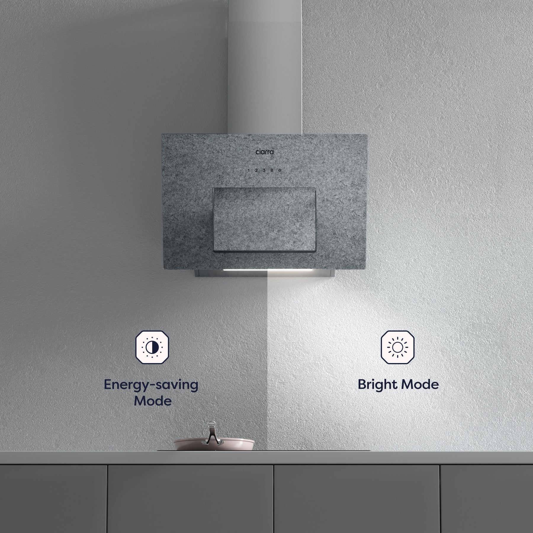 Ciarra Hotte aspirante coudée 60cm WIFI et commande tactile CBCS6736L