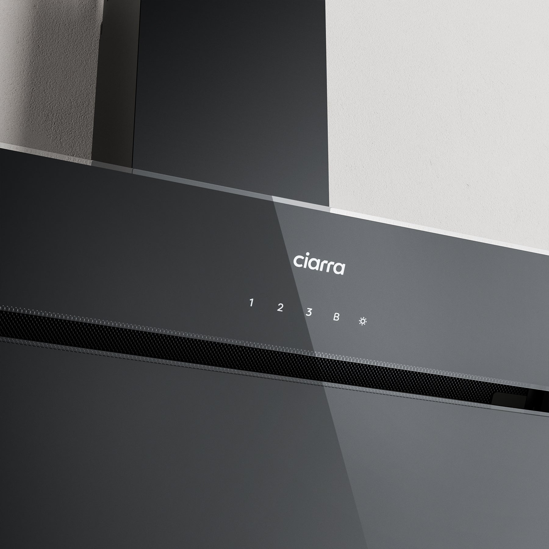 Ciarra Hotte Aspirante en Verre 90cm Avec Commande Tactile Booster A+++ CBCB9736F-B