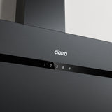 Ciarra Hotte de Cuisine en Verre Dépoli 90cm Avec Angle Anti-traces de Doigts A+++ CBCG9736H-G