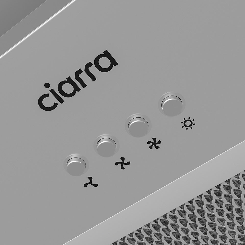 Ciarra Hotte Aspirante Intégrée Encastrable 60cm Argentée Mode Recyclage ou Évacuation CBCS6926A-OW