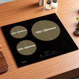 CIARRA 6200W Plaque à Induction Encastrable 3 Foyers Fonction Booster CBBIH3B-OW