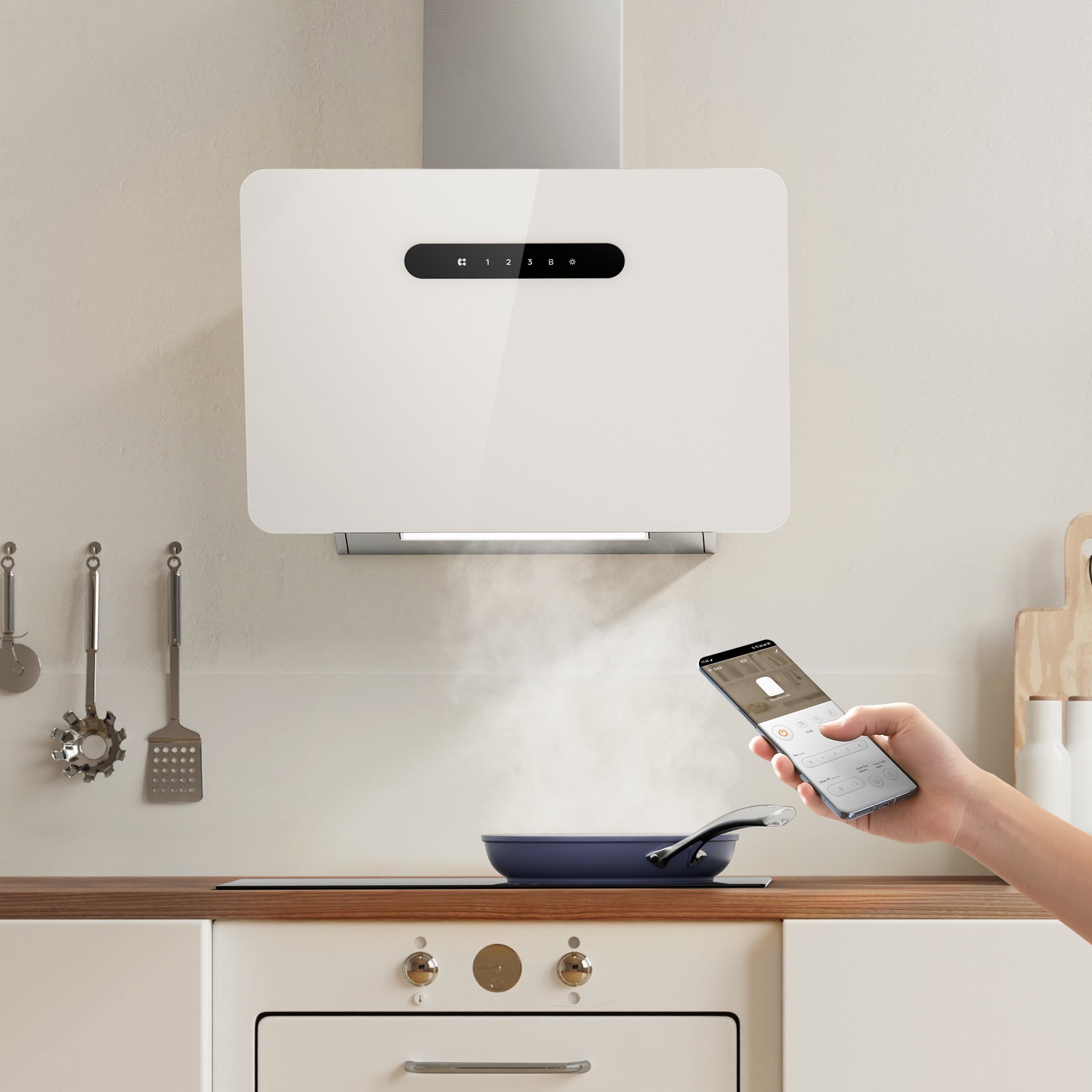 Ciarra Hotte Inclinée Contrôle WIFI+APP Classe A+++ Blanc CBCW6736K-OW