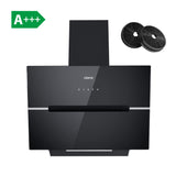 CIARRA Hotte Inclinée 650m³/h Classe A+++ Eclairage LED Noir CBCB6736F-OW