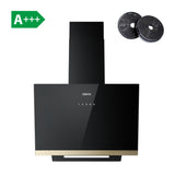 Ciarra Hotte Inclinée 650m³/h Eclairage LED Noir CBCB6736H-G