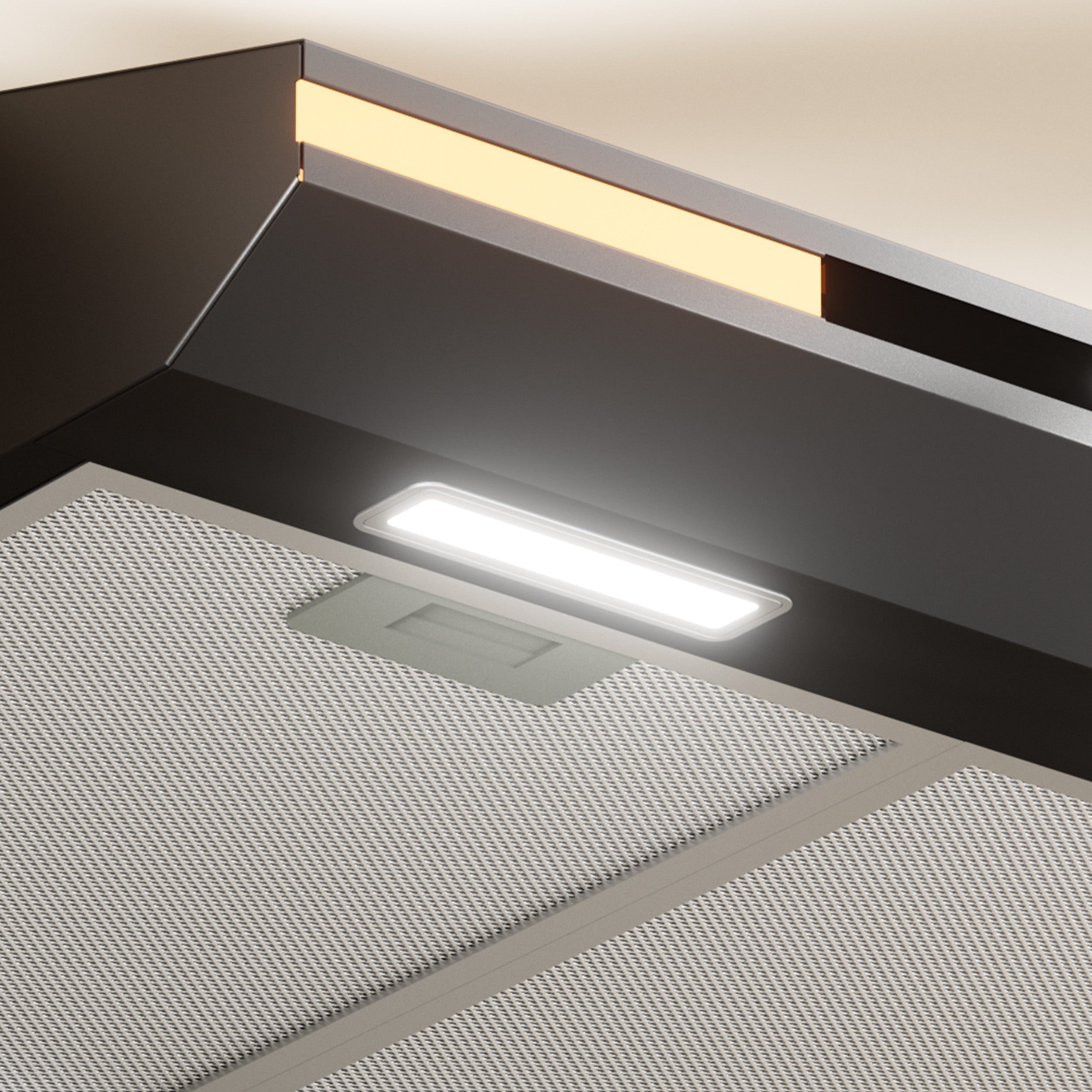 CIARRA Hotte Aspirante Sous Meuble 60cm Slim | Commande Tactile, Éclairage LED, Filtre à Charbon CBCB6921-OW