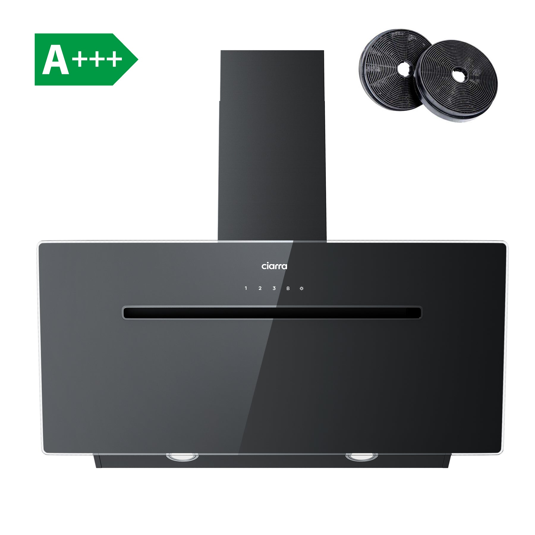 Ciarra Hotte Aspirante en Verre 90cm Avec Commande Tactile Booster A+++ CBCB9736F-B