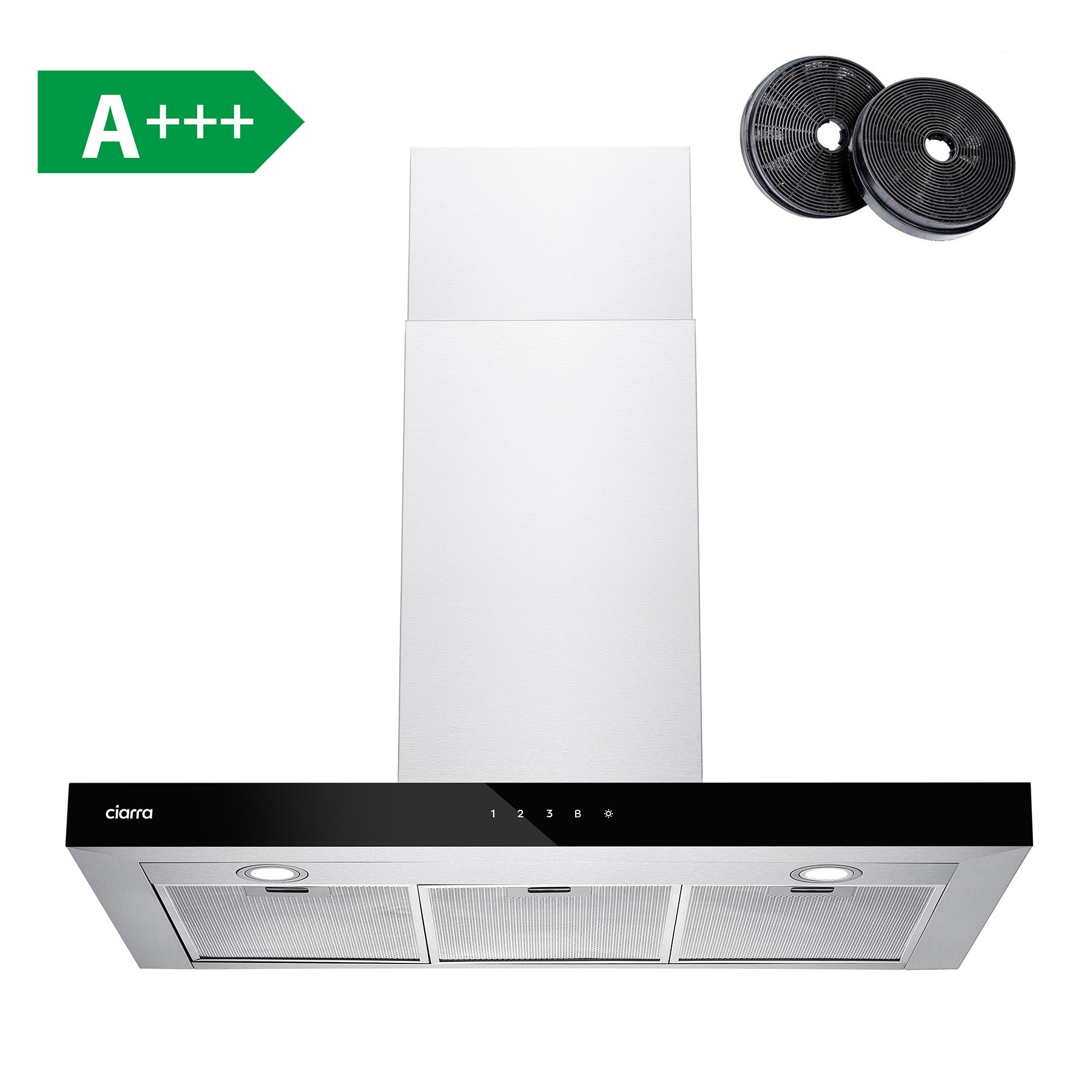 Ciarra Campana extractora de pared de 90cm con control táctil CBCS9102-OW