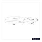 Ciarra Hotte Intégrée 60cm avec LED Eclairage Inox CBCS6903D-S