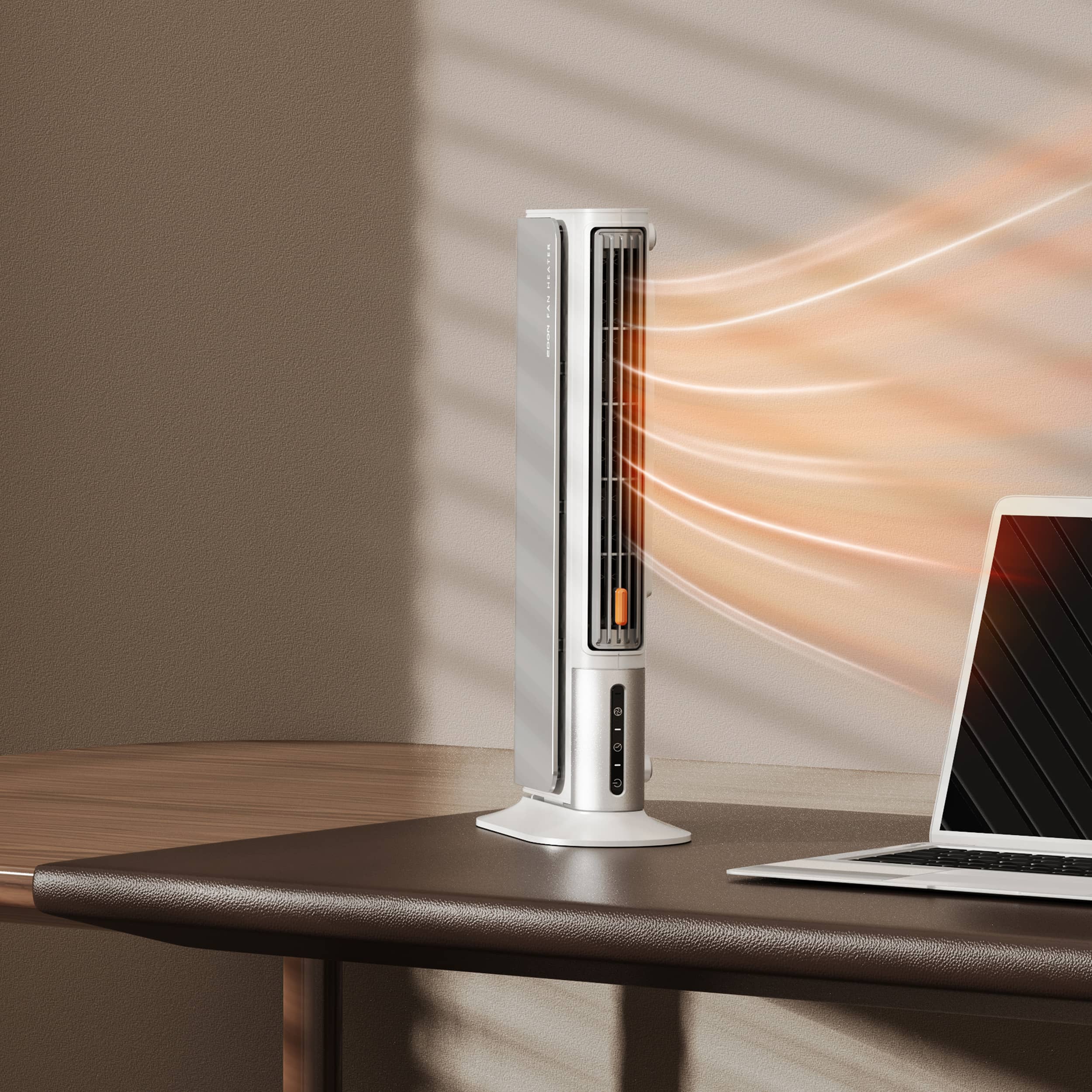 Ciarra Radiateur d appoint Chauffage Ceramique & Ventilateur 2-en-1 | Ultra Fin, 3 Vitesses de Ventilation, Arrêt Automatique, Coque Anti-brûlure