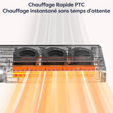 Ciarra Radiateur d appoint Chauffage Ceramique & Ventilateur 2-en-1 | Ultra Fin, 3 Vitesses de Ventilation, Arrêt Automatique, Coque Anti-brûlure