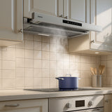 Ciarra Hotte Télescopique 60cm Encastrable Classe A+, Tactile, LED CBCS6909A-OW