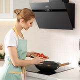 Ciarra Hotte Murale 60cm en Verre Dépol Anti-Traces A+++ Commande App/Wi-Fi CBCG6736H-G