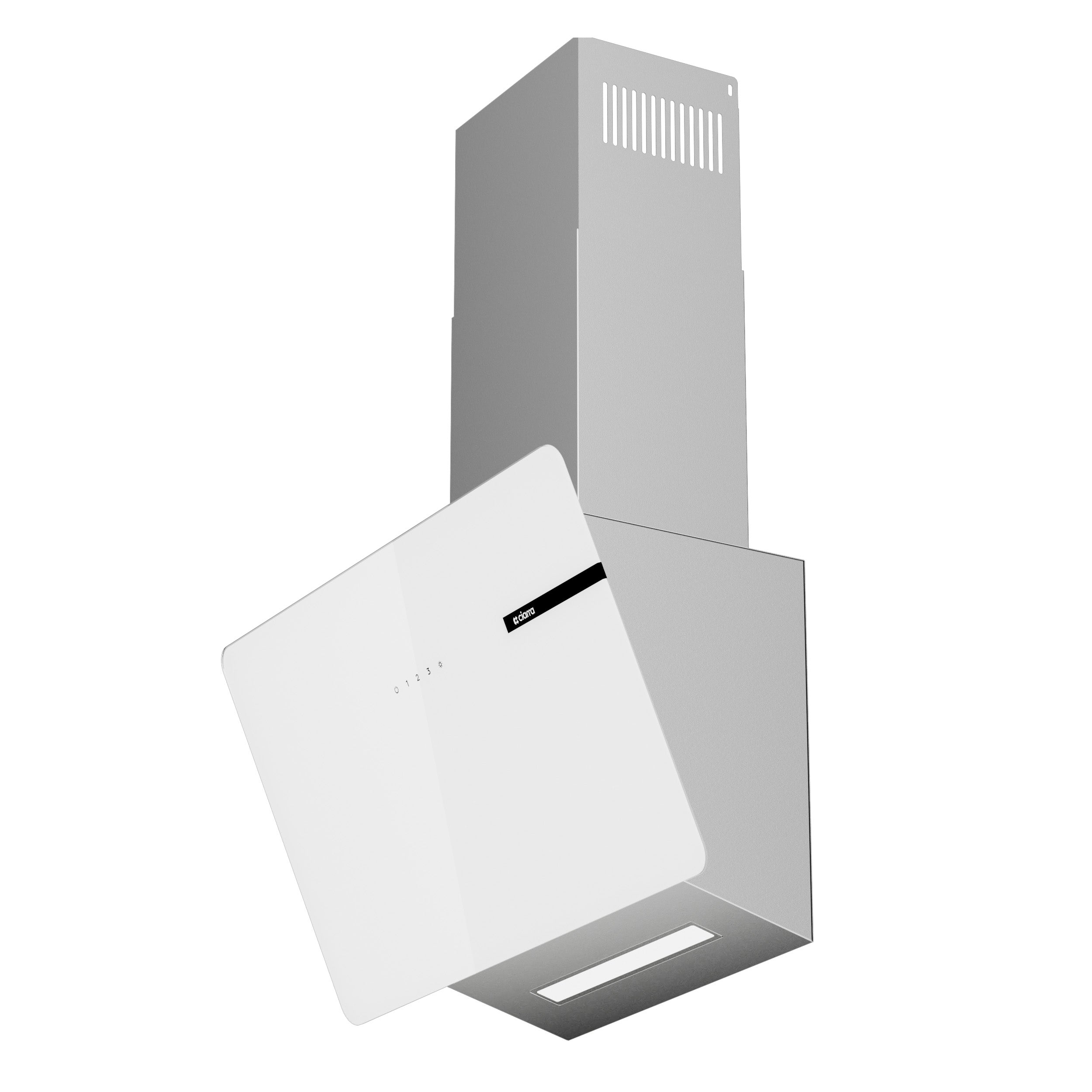 Ciarra Hotte Aspirante Blanche Hotte Murale Inclinée Decorative 60cm avec Commandes Tactiles et Éclairage LED CBCS6765B-OW