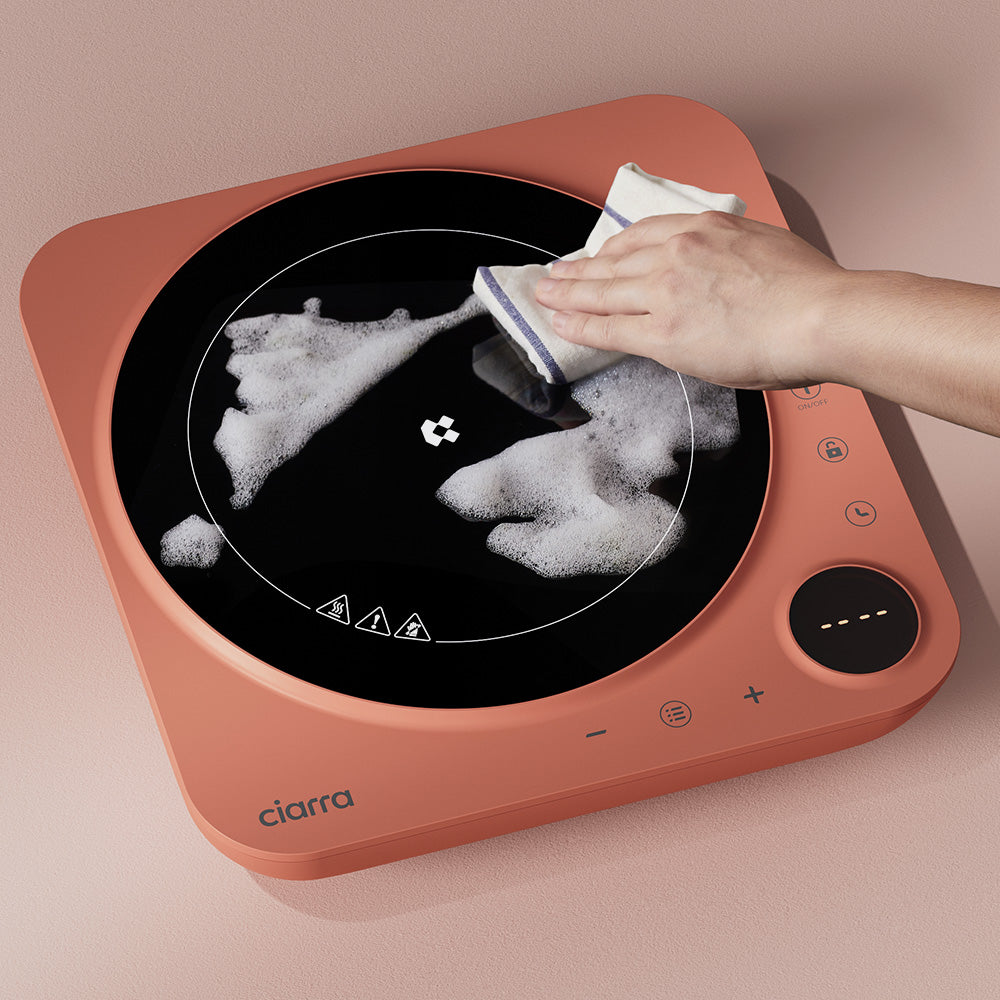 Ciarra Donut Plaque de Cuisson à Induction Portable Simple 2000W avec Minuterie 4 Heures | Orangina