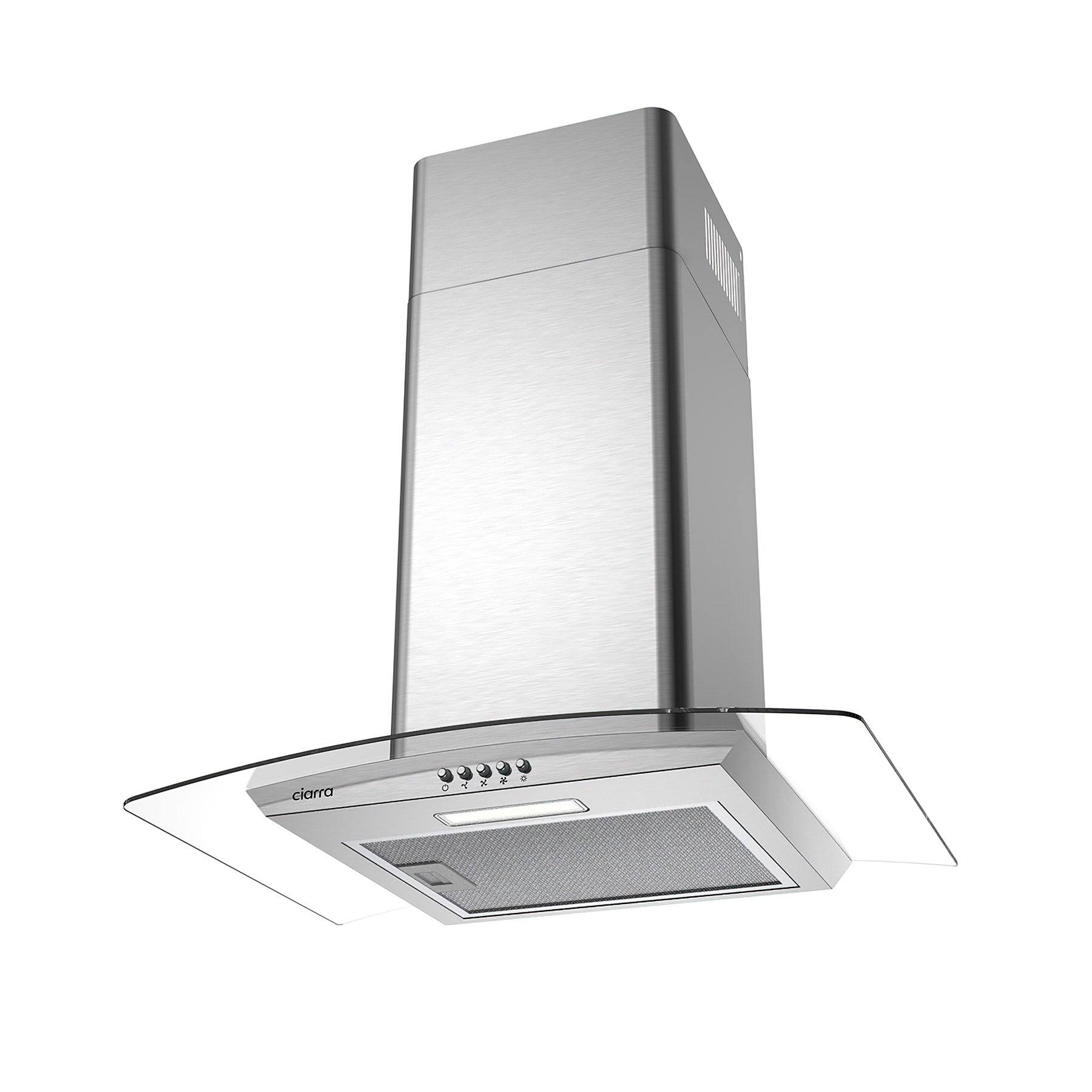Ciarra A+++ Hotte Murale 60cm 650m³/h Verre Inox CBCS6506B-OW