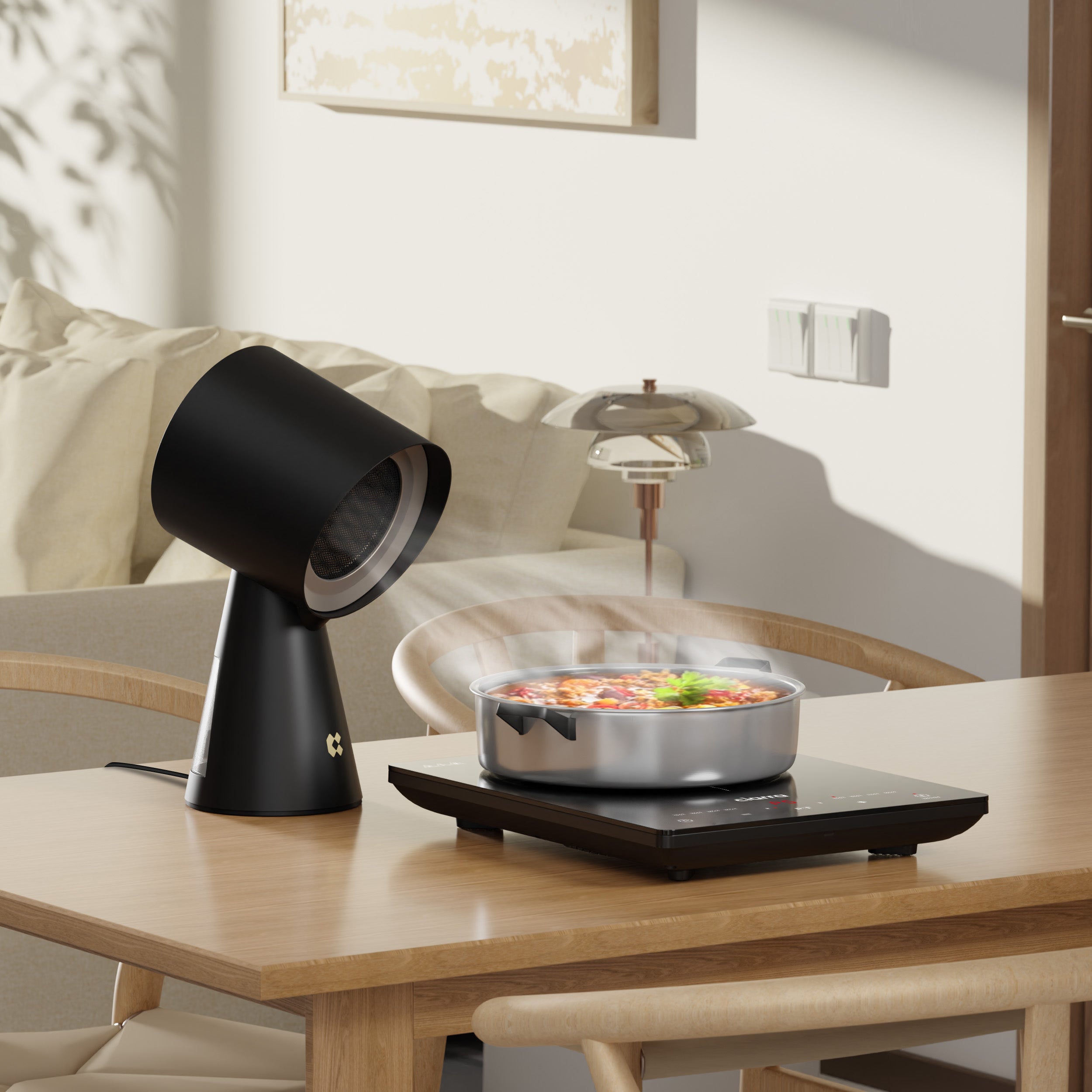 Ciarra HOOD TO GO Hotte de Cuisine Portable de Bureau Ombre Noir CBPHB01