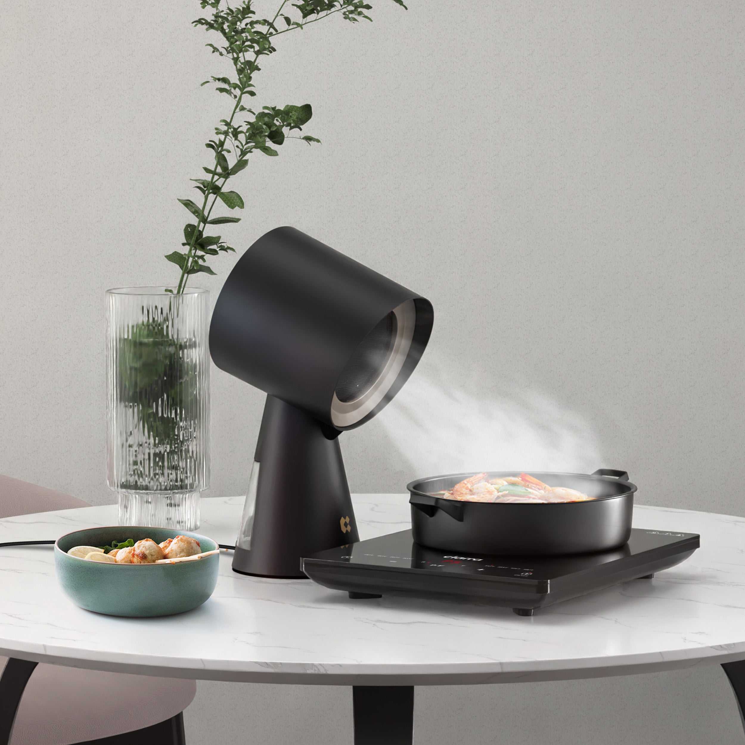 Ciarra HOOD TO GO Hotte de Cuisine Portable de Bureau Ombre Noir CBPHB01
