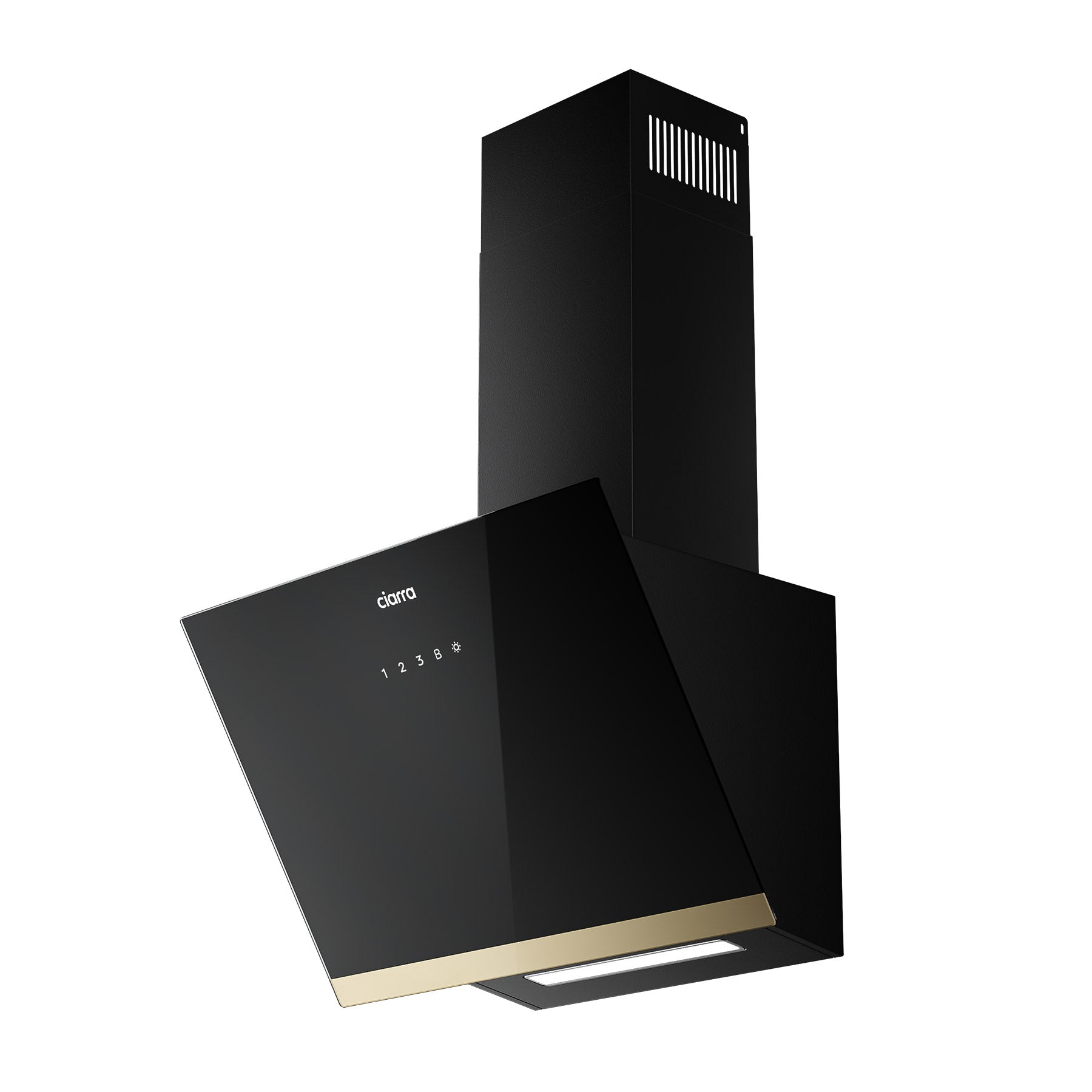 Ciarra Hotte Inclinée 650m³/h Eclairage LED Noir CBCB6736H-G