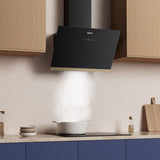 Ciarra Hotte Inclinée 650m³/h Eclairage LED Noir CBCB6736H-G