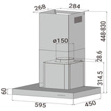 CIARRA Hotte Aspirante 370m³/h Classe A Recyclage ou Evacuation Inox CBCS6125-OW