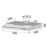 CIARRA Hotte Intégrée 60cm avec LED Eclairage Inox CBCS6903-OW