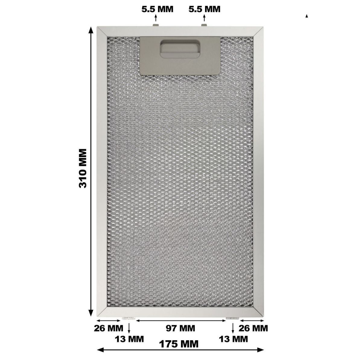CIARRA Filtre à Graisse en Aluminium AL175310-OW pour Hotte Aspirante CBCB6736C-OW CBCB6736D-OW