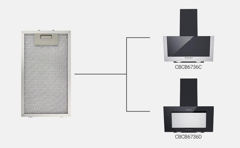 CIARRA Filtre à Graisse en Aluminium AL175310-OW pour Hotte Aspirante CBCB6736C-OW CBCB6736D-OW