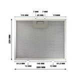 CIARRA Filtre à Graisse en Aluminium AL229289-OW pour Hotte Aspirante CBCB6725-OW