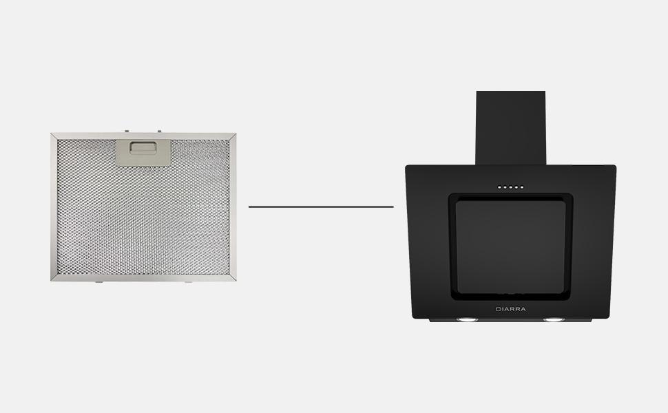 CIARRA Filtre à Graisse en Aluminium AL229289-OW pour Hotte Aspirante CBCB6725-OW