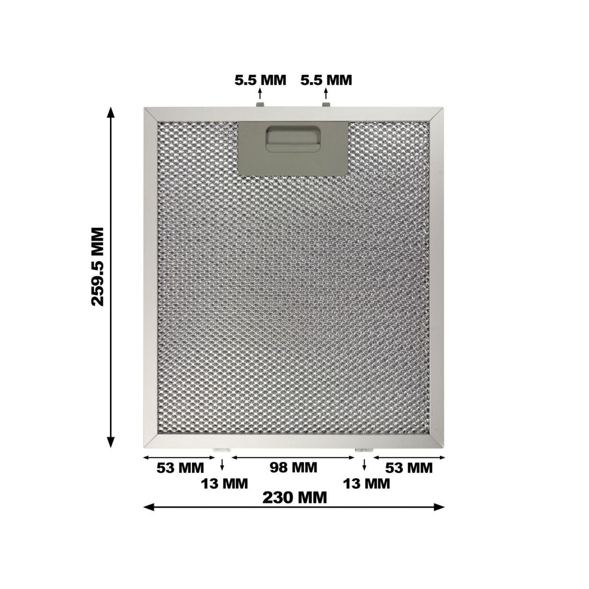 CIARRA Filtre à Graisse en Aluminium AL230259-OW pour Hotte Aspirante CBCS9506B-OW / CBCB9506B-OW