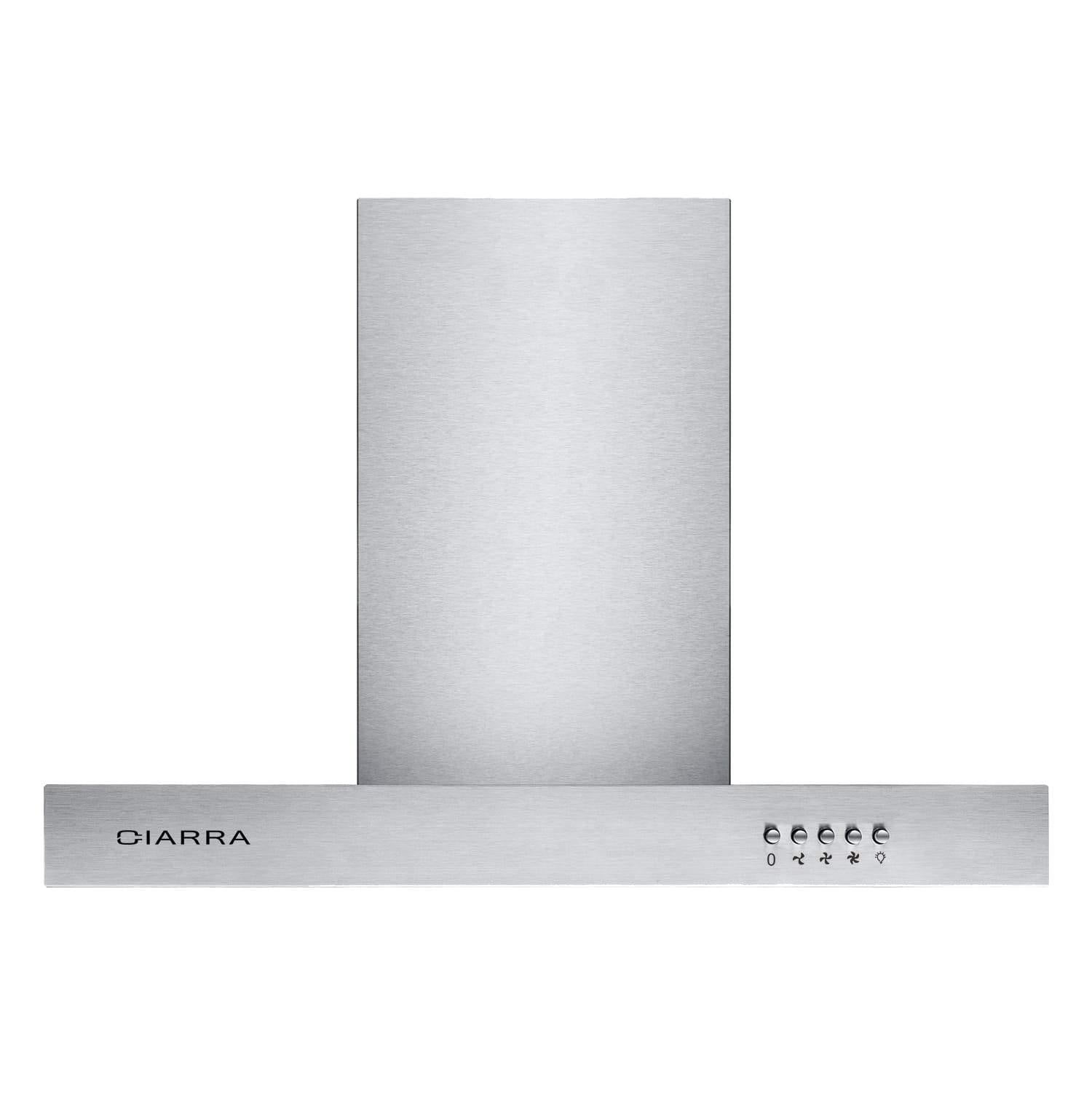 CIARRA Hotte Aspirante 370m³/h Classe A Recyclage ou Evacuation Inox CBCS6125-OW