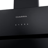 CIARRA Hotte Inclinée 650m³/h Classe A Eclairage LED Noir CBCB6736F-OW