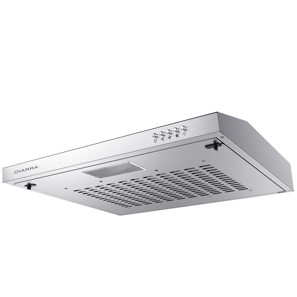 CIARRA Hotte Intégrée 60cm avec LED Eclairage Inox CBCS6903-OW