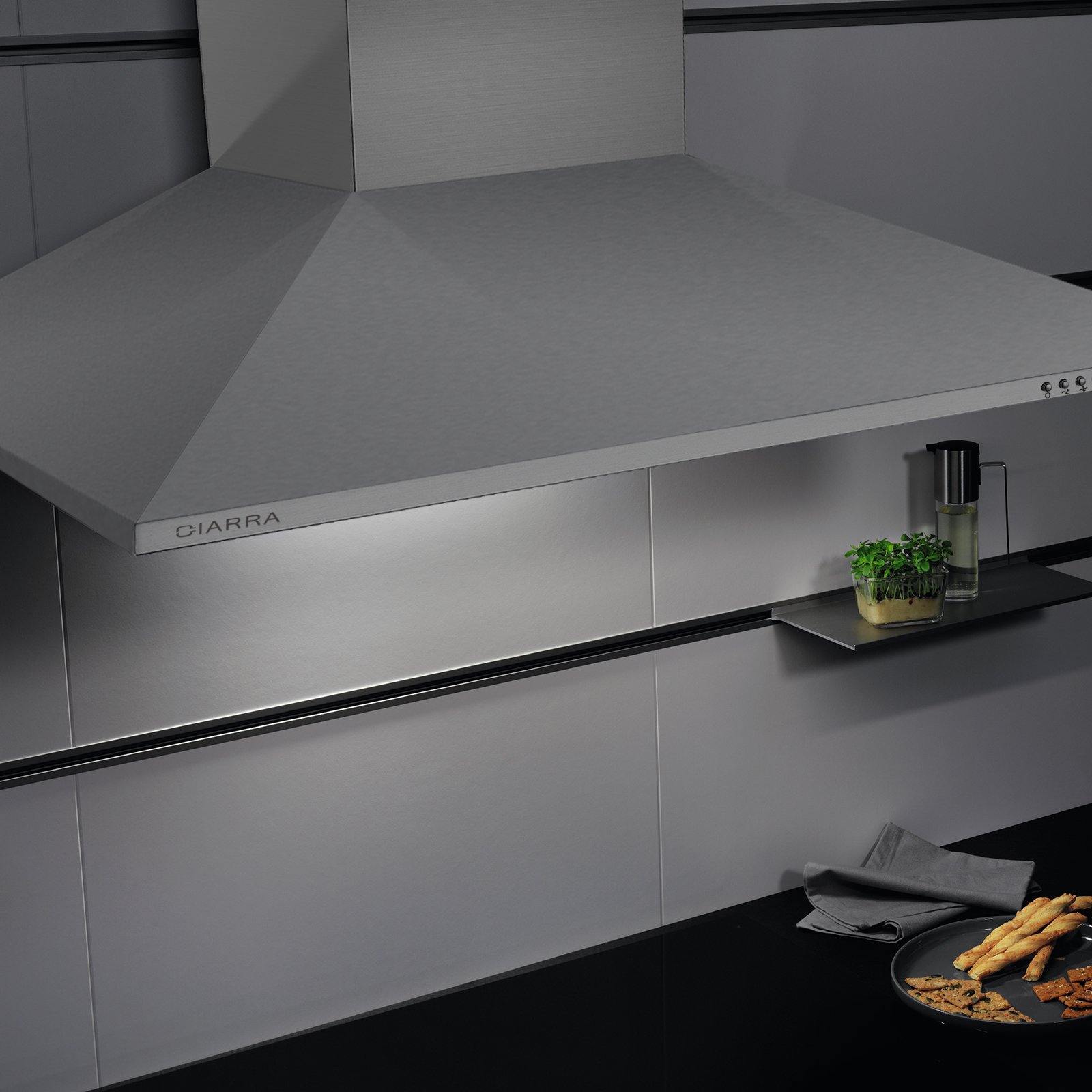 CIARRA Hotte Silencieux 90cm avec 3 Filtres à Graisse Inox CBCS9201-OW