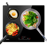 CIARRA 6200W Plaque à Induction Encastrable 3 Foyers Fonction Booster CBBIH3B-OW