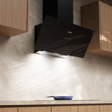 Ciarra Hotte Aspirante Inclinée 90cm – 698 m³/h, A+++, Wi-Fi & App, 4 vitesses, Mode recyclage ou évacuation | CBCB9763A