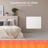 Ciarra Radiateur à inertie céramique 1500W |Chauffage électrique mural silencieux avec panneau digital CBHT15E